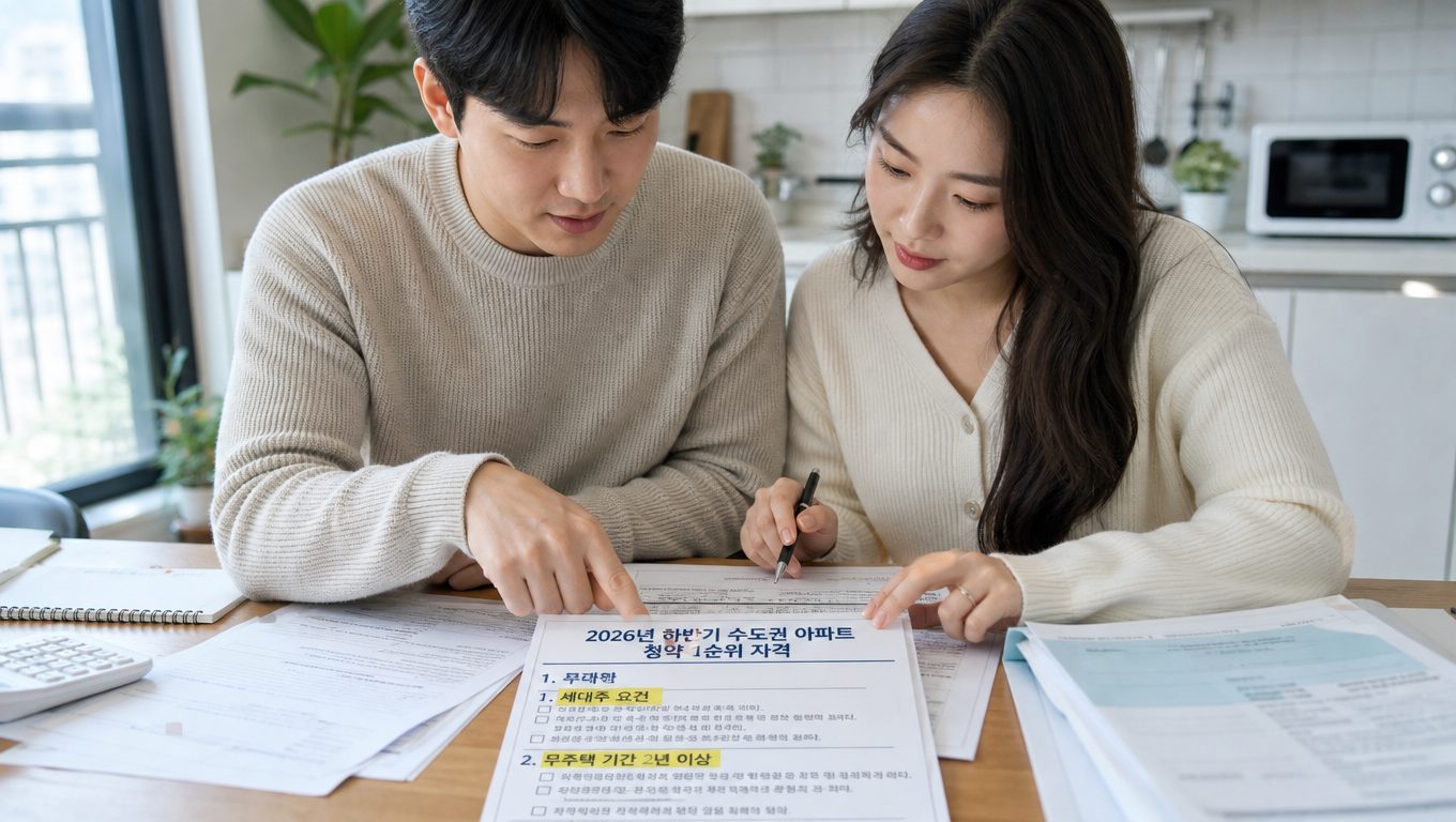 2026년 하반기 수도권 아파트 청약 1순위 자격 요건