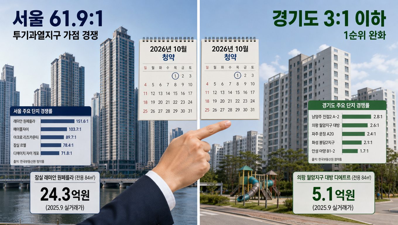 2026년 10월 청약 일정과 서울·경기 1순위 기준