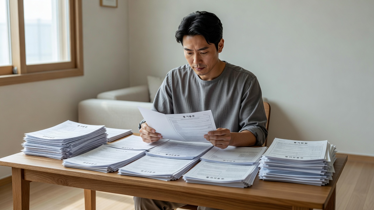 청약 부적격 소명 서류를 검토하는 모습