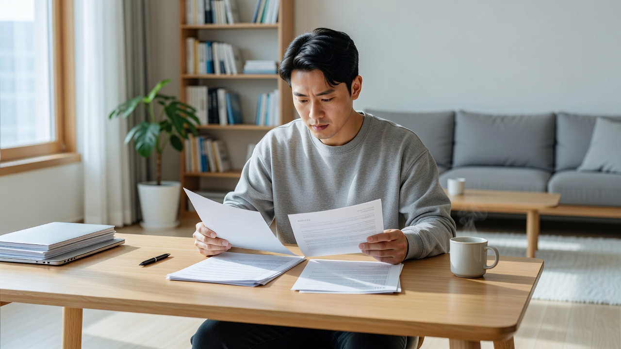 청약 부적격 소명 서류 확인하는 모습
