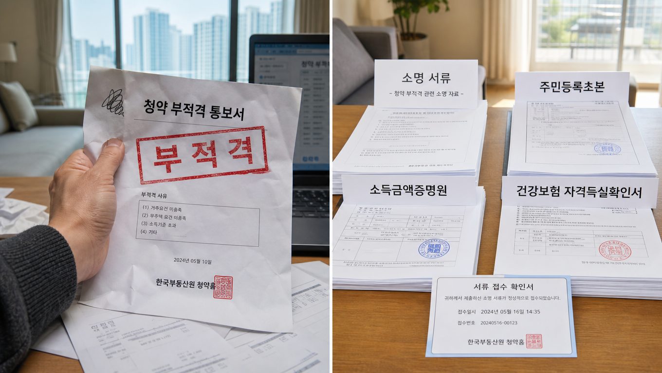 청약 부적격 사유별 소명 서류는 어떻게 다른가요?