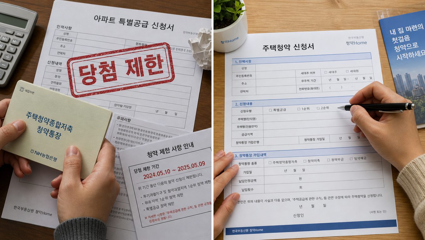 청약 예비당첨 동호수 추첨 참여하면 청약통장 제한 있나요