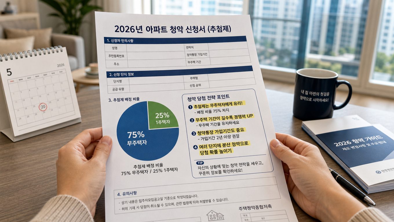 2026 청약 추첨제 변경 사항과 무주택자 배정 비율